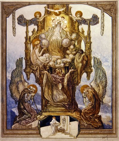 Illustrazione dalla Divina Commedia di Dante, Paradiso, Canto VIII da Franz von Bayros