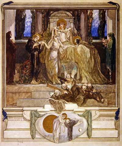 Illustrazione dalla Divina Commedia di Dante, Paradiso, Canto XI da Franz von Bayros