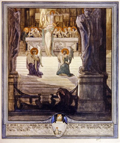 Illustrazione dalla Divina Commedia di Dante, Paradiso, Canto XXVIII da Franz von Bayros