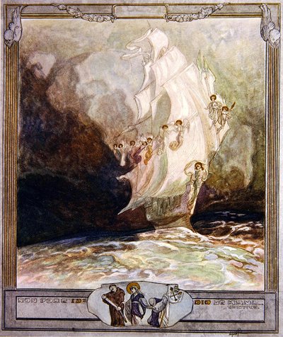 Illustrazione dalla Divina Commedia di Dante, Paradiso, Canto XXVII da Franz von Bayros