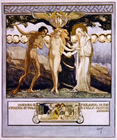 Illustrazione dalla Divina Commedia di Dante, Paradiso, Canto XXXII da Franz von Bayros