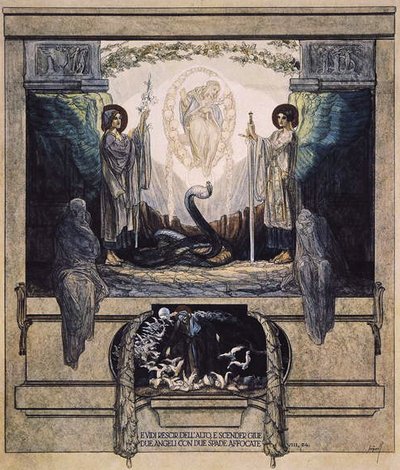 Illustrazione dalla Divina Commedia di Dante, Purgatorio, Canto VIII: 24 da Franz von Bayros