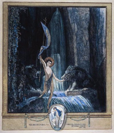 Illustrazione dalla Divina Commedia di Dante, Purgatorio, Canto XIV: 45 da Franz von Bayros