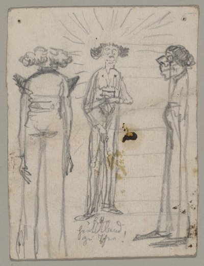 Caricatura di tre persone magre e anziane da Franz von Lenbach