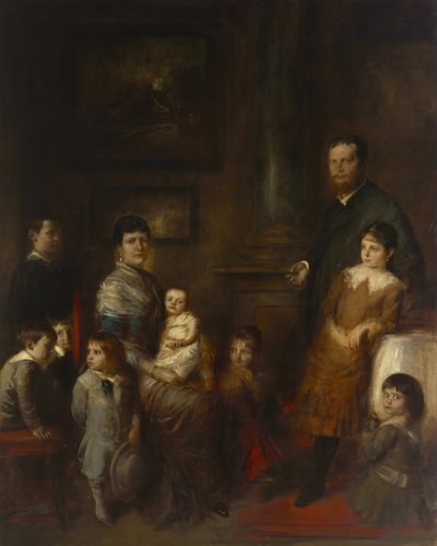 Ludwig Principe Ereditario di Baviera con la famiglia da Franz von Lenbach