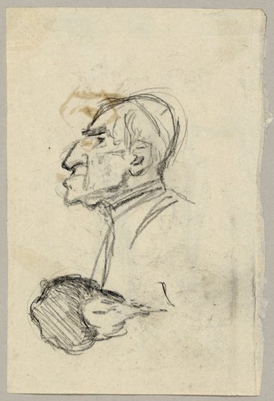 Studio di ritratto di un cardinale, verso: Mulo visto di schiena (?) da Franz von Lenbach