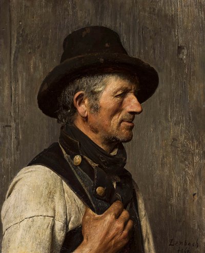 Ritratto di contadino con cappello - Pescatore da Franz von Lenbach