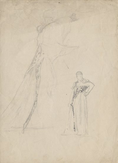 Studio di drappeggio con pelle di leopardo da Franz von Matsch