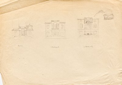 Schizzi per la villa studio di Matsch - Facciata del giardino da Franz von Matsch