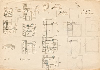 Schizzi di progetto per la villa studio di Matsch - Piante da Franz von Matsch