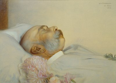 Imperatore Francesco Giuseppe I sul letto di morte da Franz von Matsch