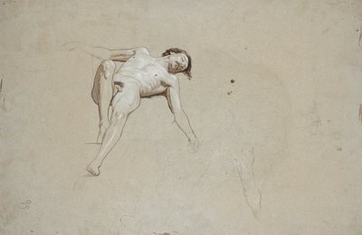 Studio di un nudo maschile sdraiato da Franz von Matsch