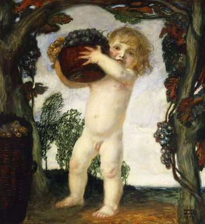 Ragazzo con uva; Knabe mit Trauben, 1903 da Franz von Stuck