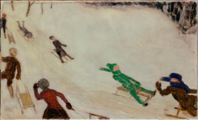 Bambini che slittano da Franz von Stuck