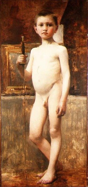 Ragazzo nudo con spada da Franz von Stuck
