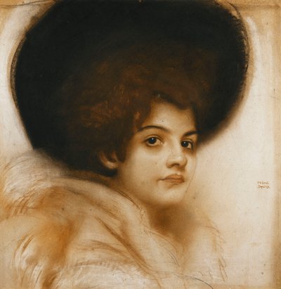 Ritratto di una signora con cappello da Franz von Stuck