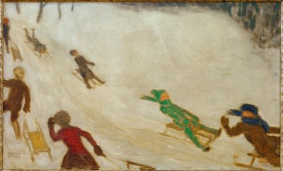 Bambini che slittano da Franz von Stuck