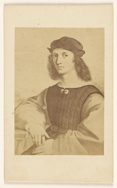 [Copia di un dipinto non identificato del XV-XVI secolo circa, raffigurante un uomo con i capelli lunghi seduto]. da Fratelli Alinari