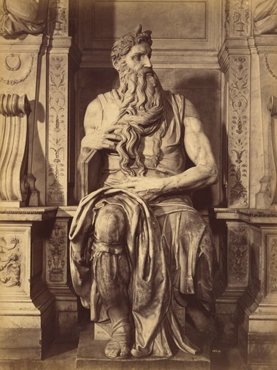 [Moise di Michele Angelo, scultura centrale della Tomba di Giulio Secondo]. da Fratelli Alinari