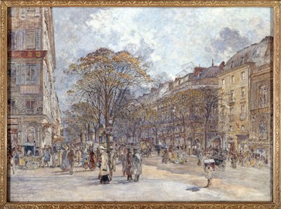 Francese: Boulevard des Italiens, vista mattutina da Frederic Anatole Houbron