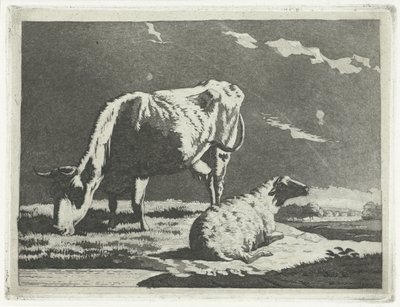 Paesaggio con mucca e pecora da Frédéric Théodore Faber