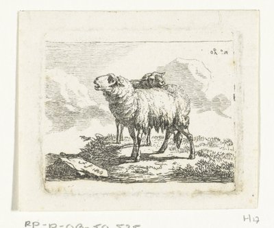 Due pecore in piedi da Frédéric Théodore Faber