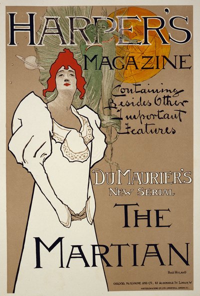 Illustrazione di copertina per la rivista Harpers con The Martian di DuMaurier, 1898 da Fred Hyland