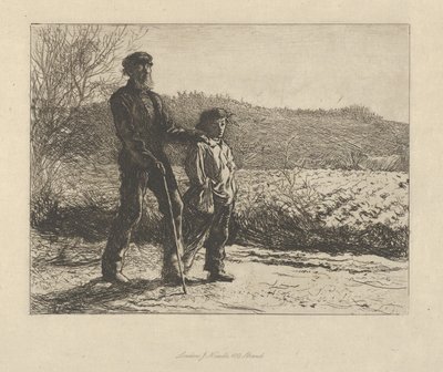 Un uomo cieco I viandanti, 1863 da Fred Walker