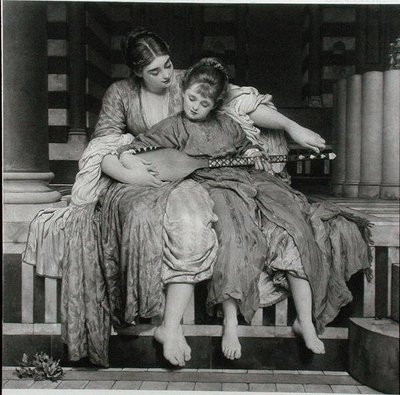 La lezione di musica, pubblicata dalla Fine Art Society da Frederic (after) Leighton