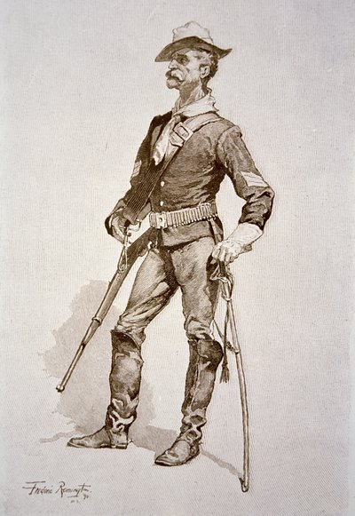Un sergente della cavalleria degli Stati Uniti, dopo un disegno del 1890 da Frederic (after) Remington