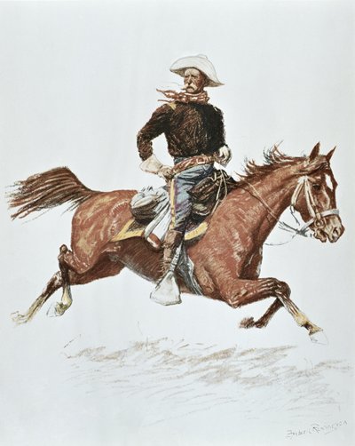 Ufficiale di cavalleria statunitense in uniforme da campagna degli anni 1870 da Frederic (after) Remington