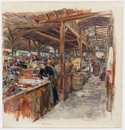 Interno del mercato des Enfants-Rouges da Frederic Anatole Houbron