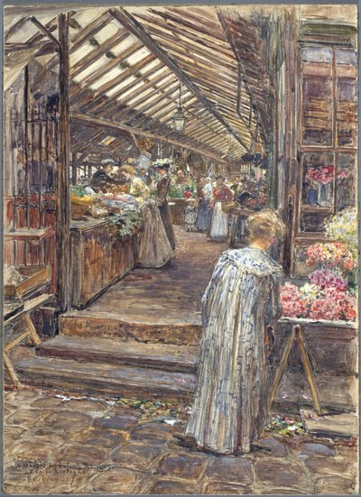 Il mercato des Enfants-Rouges, rue de Bretagne da Frederic Anatole Houbron