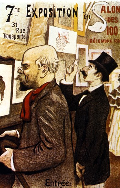 Affiche de la 7eme Exposition du Salon des 100. Dicembre 1894. Paul Verlaine da Frederic Auguste Cazals
