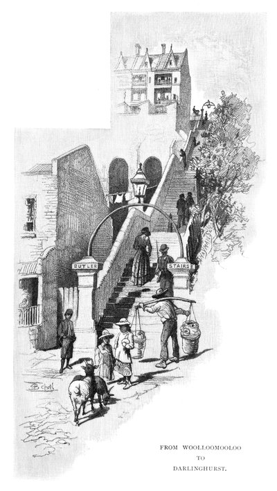 Da Woolloomooloo a Darlinghurst, Sydney, Nuovo Galles del Sud, Australia, 1886 da Frederic B. Schell