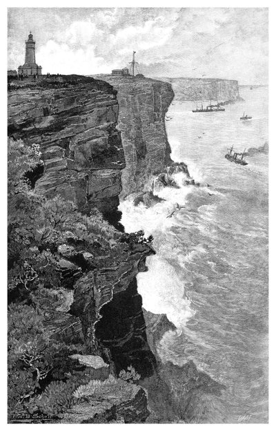 Sydney Heads dal sud, Nuovo Galles del Sud, Australia, 1886 da Frederic B. Schell