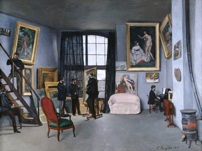 Lo studio di Bazille da Jean Frederic Bazille