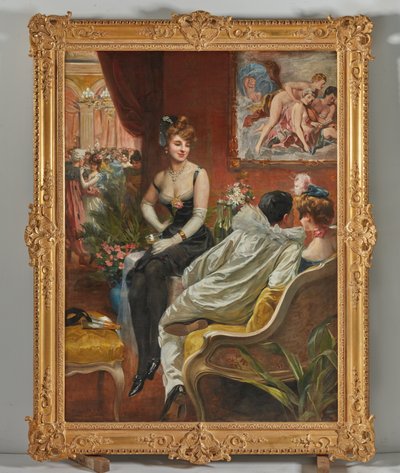 Il ballo in maschera (olio su tela) da Frederic Dufaux