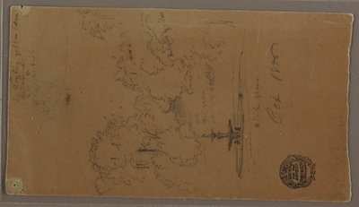 Una fontana in un parco, Cascate del Niagara da Frederic Edwin Church