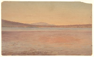 Vista lontana dei monti Katahdin e Traveller dal lago Millinocket da Frederic Edwin Church