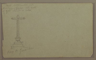 Disegno, Una croce nella piazza principale, Guaranda, 1857 da Frederic Edwin Church