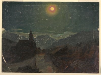 Disegno, Paesaggio alpino notturno, 1868 da Frederic Edwin Church