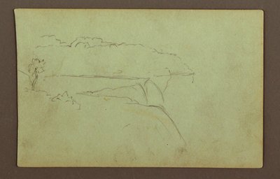 Disegno, Cascate americane sotto un cielo nuvoloso, fiume Niagara, forse 1856 da Frederic Edwin Church