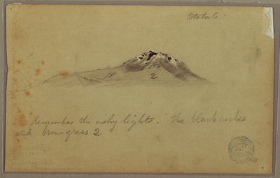 Disegno, Picco della montagna andina (Cayambe ), Otavalo, Ecuador, agosto o settembre 1853 da Frederic Edwin Church