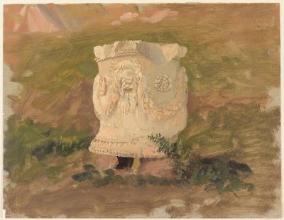 Disegno, Atene, scultura nel teatro di Dioniso, aprile 1869 da Frederic Edwin Church