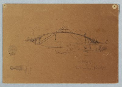 Disegno, Ponte di bambù a Buga, Colombia e Ragazza che porta un vaso, Cartago, Colombia, luglio 1853 da Frederic Edwin Church
