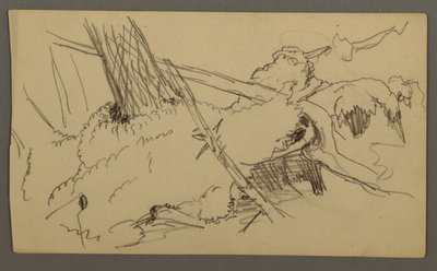 Disegno, Base di albero, masso, forse 1877 da Frederic Edwin Church