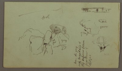 Disegno, massi, casa, aprile 1868 da Frederic Edwin Church
