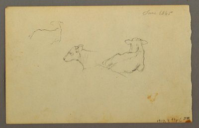 Disegno, ragazzo appoggiato a un sacco, cappello, 1844 da Frederic Edwin Church