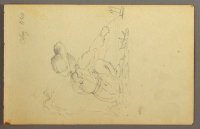 Disegno, ragazzo che traina una barca a vela, 1844 da Frederic Edwin Church